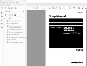 Komatsu WHEEL LOADER WA470-6 WA480-6 Service Repair Workshop Manual SEN04409-16 