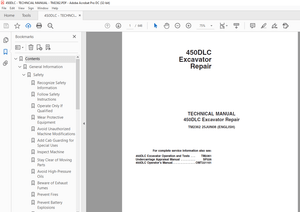 John Deere 450DLC Excavator Repair TECHNICAL MANUAL TM2362 - PDF DOWNLOAD