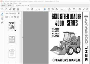 Gehl 4000 Series HL4300 HL4500 HL4600 HL4700 Skid Steer Loader Operator’s Manual 902095 – PDF DOWNLO