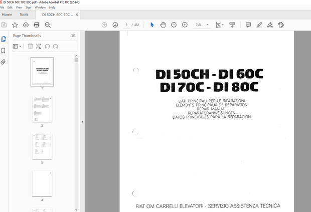 Still STED Forklift DI 50CH -DI 60C DI 70C – DI 80C REPAIR MANUAL- PDF DOWNLOAD