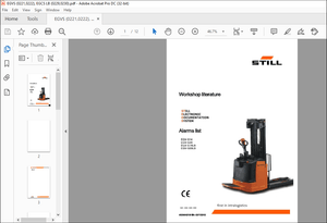 STILL STED forklift Alarms list EGV-S14 EGV-S20 EGV-S14LB EGV-S20LB Workshop Manual – PDF DOWNLOAD