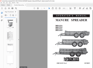 Frontier Manure Spreder MS1231 MS1237 MS1243 Operator&#x27;s Manual(5HPOMSP5)