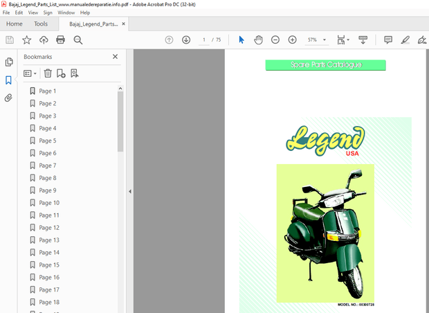 Bajaj Auto Legend 00300728 Parts Manual - PDF DOWNLOAD
