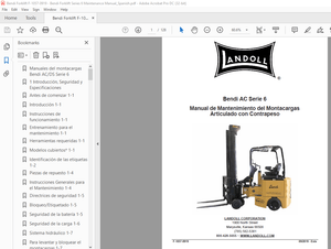 Bendi AC Serie 6 Articulado con Contrapes Manual de Mantenimiento del Montacargas  - PDF DOWNLOAD  (