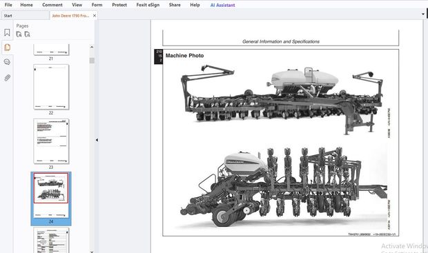 John Deere 1790 Front-Fold Planter Diagnosis &amp; Test Technical Manual TM2159 – PDF DOWNLOAD