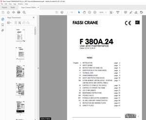 Fassi Cranes F 380A.24 Use and Maintenance Manual SN 0037 – PDF DOWNLOAD