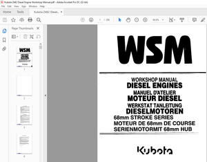 Kubota 68mm Stroke Series Diesel Engines Workshop Manual – PDF DOWNLOAD