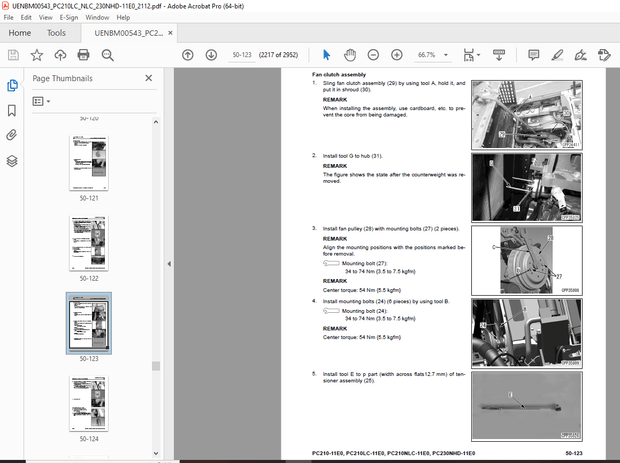 Komatsu PC210-11E0,PC210LC-11E0,PC210NLC-11E0,PC230NHD-11E0 Repair Service Manual UENBM00543 - PDF D