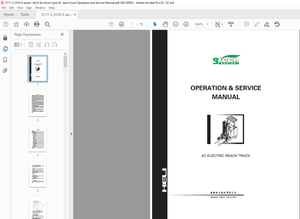 Heli Forklift G-SERIES 1.6t,2t AC Electric Reach Truck Operation &amp; Service Manual