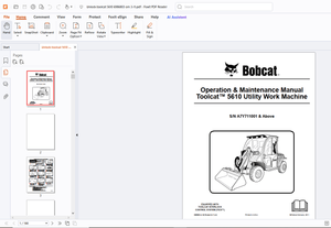 Bobcat Toolcat 5610 Utility Work Machine Operation &amp; Maintenance Manual - PDF DOWNLOAD