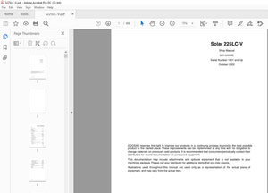 Daewoo Solar 225LC-V Track Excavator Shop Manual 023-00058E  – PDF DOWNLOAD