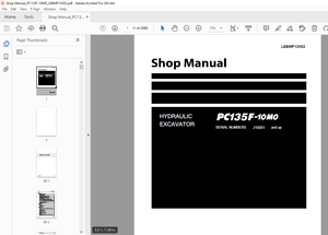 Komatsu PC135F-10M0 Hydraulic Excavator Repair Service Manual LEBMP13X02 - PDF DOWNLOAD