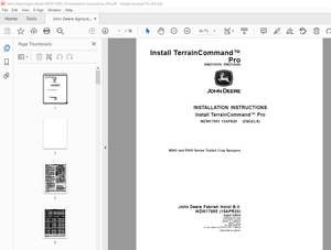 John Deere M900 &amp; R900 Series Trailed Crop Sprayers Instruction Manual WZW17695 - PDF DOWNLOAD