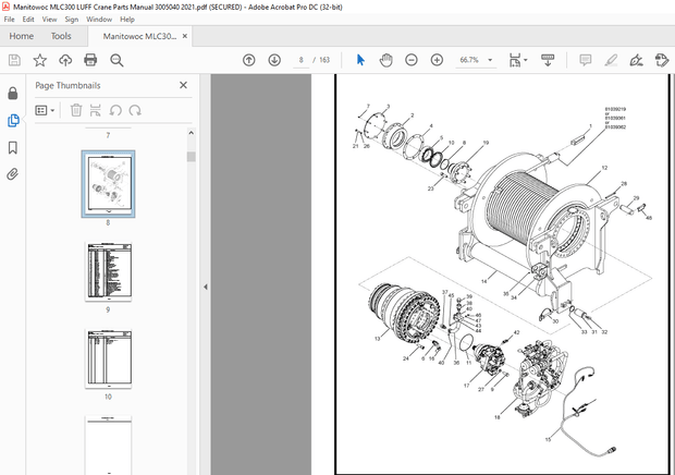 Manitowoc Crane MLC300 LUFF Parts Manual SN 3005040 – PDF DOWNLOAD