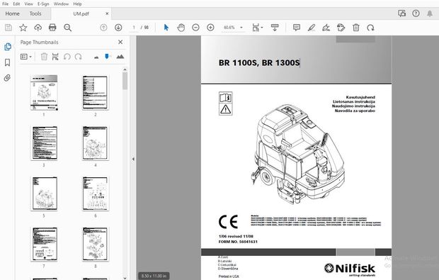 Nilfisk BR 1100S, BR 1300S Kasutusjuhend 56041631 - PDF DOWNLOAD