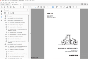 AMMANN ARX 110 RODILLO TÁNDEM MANUAL DE INSTRUCCIONES 3028847 - PDF