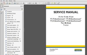 New Holland Tractor T7.175, T7.190, T7.210, T7.225 AutoCommand Service Manual  - PDF DOWNLOAD