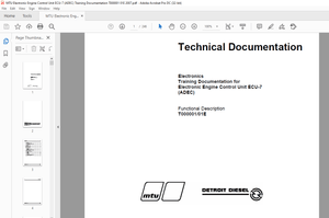 MTU Electronics Training Documentation Electronic Engine Control Technical Documentation Manual PDF