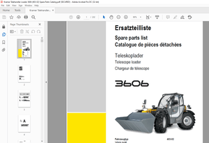 KRAMER Telescope loader 3606 Spare Parts List Manual – PDF DOWNLOAD
