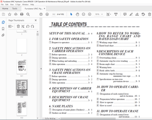 FURUKAWA UNIC Mini Crawler Crane  URW295CUR Operation &amp; Maintenance Manual PDF