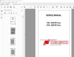Wacker Neuson 1402-2202 RD Force 2702-3602 RD Force Service Manual - PDF DOWNLOAD