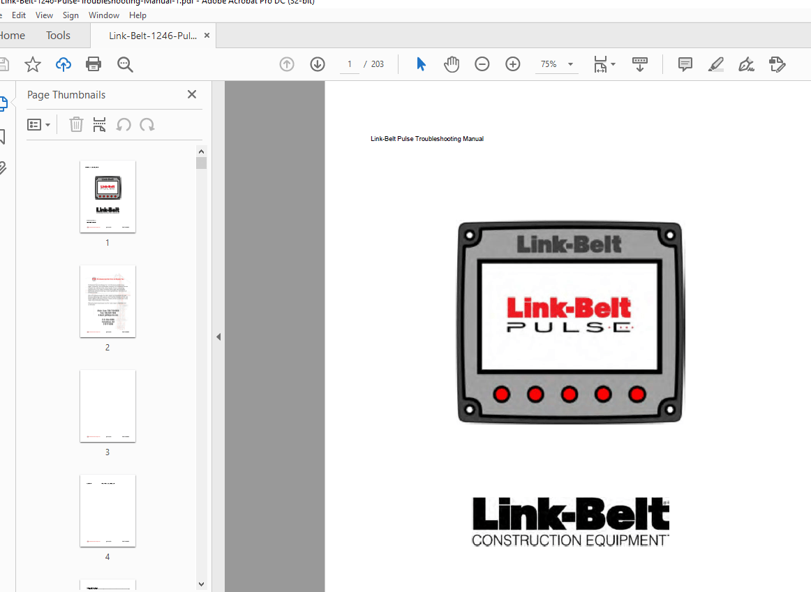 Link-Belt Pulse Troubleshooting Manual - PDF DOWNLOAD
