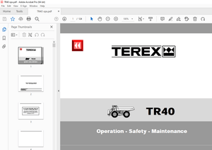 Terex TR40 Dump Truck Operation Safety Maintenance Manual PN 15272726 - PDF DOWNLOAD 