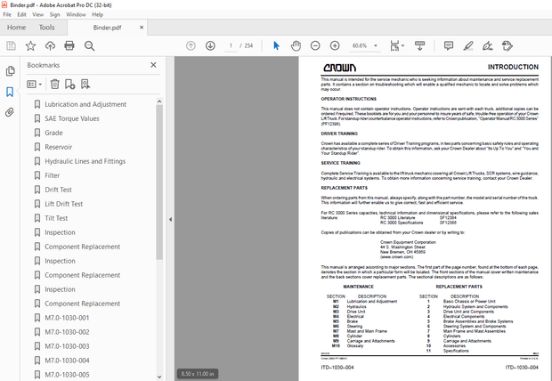 Crown Forklift RC 3000 Counter Balanced Service Manual – PDF DOWNLOAD