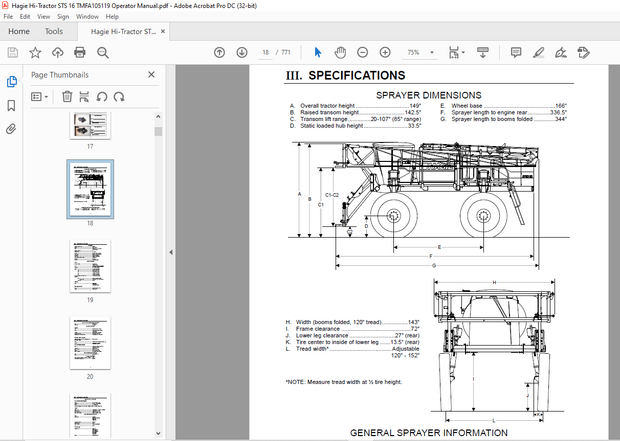 Hagie Hi-Tractor STS 16 Sprayer Operator’s Manual 493395 – PDF DOWNLOAD