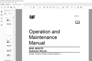 Cat 6030, 6030 FS Hydraulic Shovel Operation and Maintenance Manual EM023341 – PDF DOWNLOAD