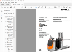 STILL CX-D CX-H Spare Parts Catalogue Manual – PDF DOWNLOAD