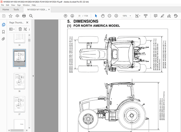 Kubota Tractor M100GX M110GX M126GX M128GX M128GX-FS M135GX M135GX-FS Workshop Manual – PDF DOWNLOAD