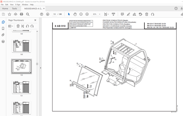 Manitou Forklift MSI30 D MH25-4 Turbo Series 2-E3 Parts Manual – PDF DOWNLOAD