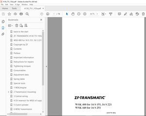 ZF-TRANSMATIC WSK 400 for 16S 151, 16S 221 WSK &amp; 440 for 16S 251 Repair Manual 4130 751 103a - PDF 
