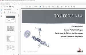 Ammann Deutz TD / TCD 3.6 L4 Parts Catalogue Manual PDF