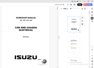Isuzu NHR NKR NPR NQR CAB &amp; CHASSIS ELECTRICAL Workshop Manual LGCEL-WE-9981LH (Section 8)- PDF