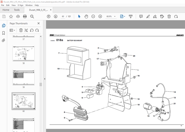 Ducati 998S 2004 Parts Manual PN 91512112A - PDF DOWNLOAD 