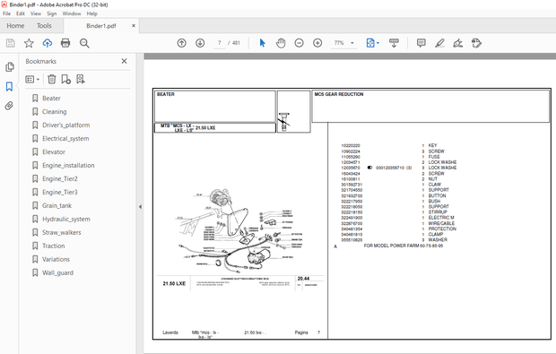 Laverda 2150 LXE Agricultural Tractor Parts Manual – PDF DOWNLOAD