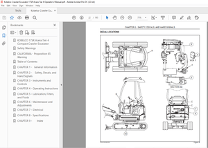Kobelco 17SR Acera Tier 4 Crawler Excavator Operator’s Manual – PDF DOWNLOAD