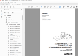 Ammann ARS 200 Single Drum Roller Parts Manual 3024819 - PDF DOWNLOAD