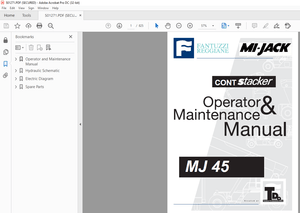 Fantuzzi Reggiane MI-Jack MJ 45 Operator &amp; Parts manual + Electrical &amp; Hydraulic Diagrams Manual 