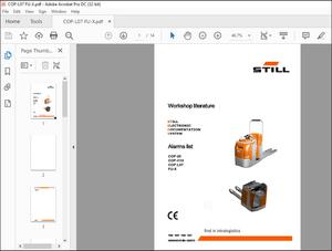 STILL STED Alarms list COP-20 COP-H10 COP-L07 FU-X Workshop Manual – PDF DOWNLOAD