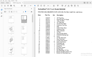 Drexel R60CBD SwingMast Lift Truck LPG Engine Section Parts Manual 1404513 – PDF DOWNLOAD
