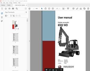 Wacker Neuson 6502 WD Mobile Excavator User Manual 1000126741 - PDF DOWNLOAD 