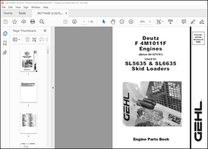 Gehl SL5635 &amp; SL6635 Skid Loaders Deutz F 4M1011F Engine Parts Manual 907764 – PDF DOWNLOAD
