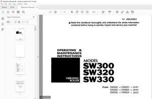 Sakai Vibrating Roller SW300 SW320 SW330 Operating Maintenance Manual – PDF DOWNLOAD