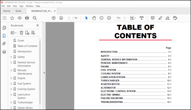 Komatsu 4TNV98C-S5 Engine Shop Manual WENBM00180 – PDF DOWNLOAD