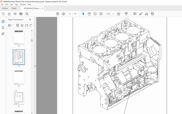 Deutz TD3.6L4 (Tier 4) Engine for Models 750 708 T750 MLA 7 MLA-T 516 Loader Parts Manual PDF