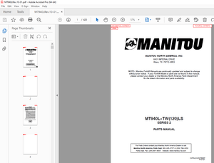 Manitou Forklift MT732 SERIES C-E2 Parts Manual – PDF DOWNLOAD