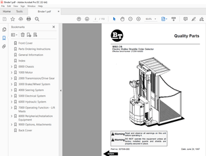 BT Forklift WSX-OS Electric Walkie Straddle Order Selector Quality Parts Manual – PDF DOWNLOAD